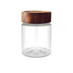 Porta Mantimento 150ml 9cm De Altura Em Vidro Borossilicato Com Tampa Em Bambu